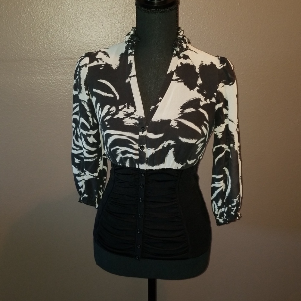 Black Silk Blouse Size 2